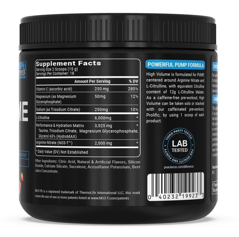 PEScience High Volume Stim-Free Pre Workout, Nitric Oxide Booster with L Citrulline & L Arginine Nitrate, Non-Stim Preworkout for Men and Women, 36 Scoops, Melon Berry Twist - BeesActive Australia
