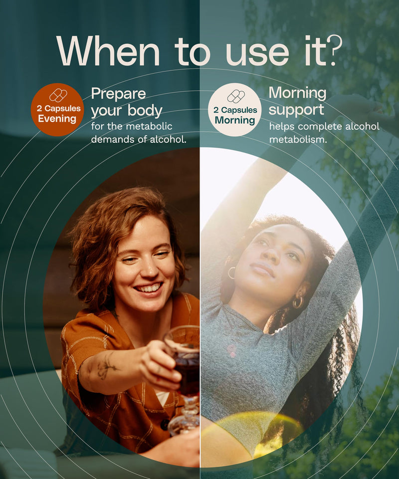 Good Spirits DHM Alcohol Aid – Dual-Action Pre- & Post-Drinking Support | Vegan | Clove, Choline, Taurine & B Vitamins | Supports Stable Energy | Pharmacist-Formulated | 40 Capsules