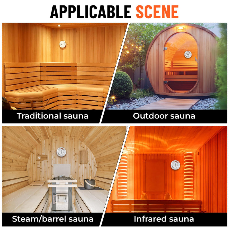 Golden Wave Sauna Thermometer & Hygrometer 2-in-1 – Fahrenheit (70-250°F) for Infrared/Steam Rooms, No Batteries, Wall-Mount - BeesActive Australia
