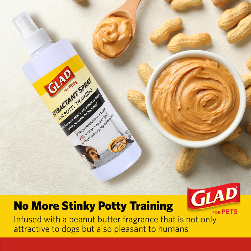 Glad for Pets Attractant Spray for Potty Training Dogs & Puppies, Peanut Butter Scent, 16oz - Effective Dog Potty Training Spray, Indoor or Outdoor Dog Potty Training Aid, 16oz Bottle 16 Fl Oz (Pack of 1) - BeesActive Australia