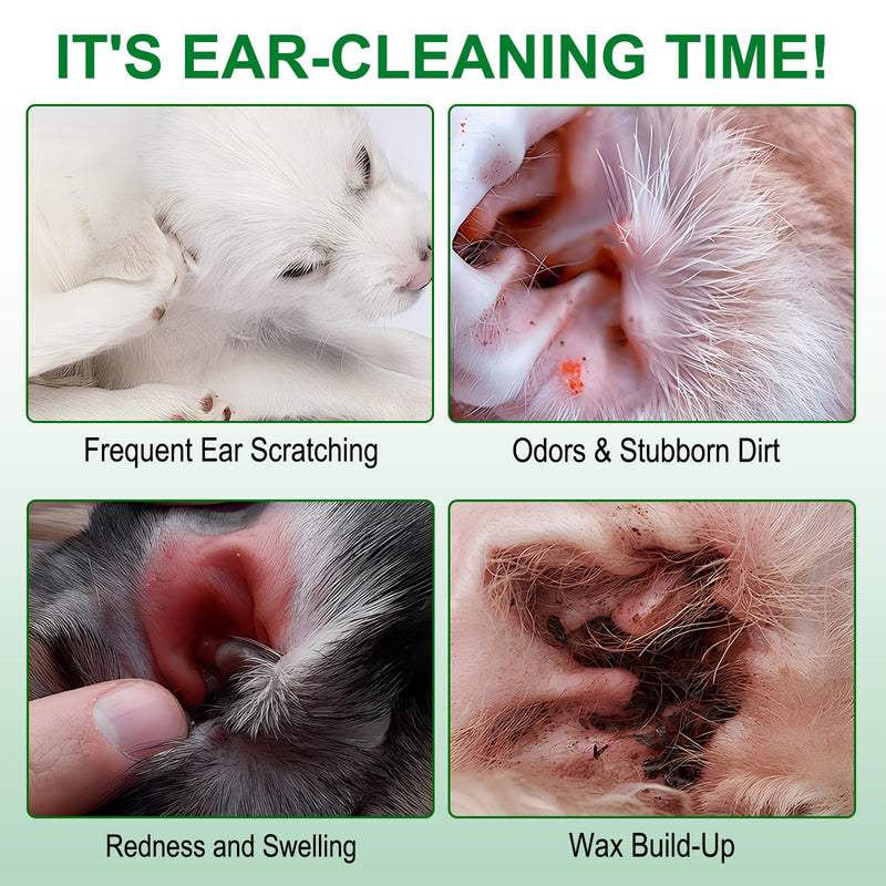 Pet Ear Cleaner Wipes 50Pcs - Cleaning, Soothing, and Deodorizing Itchy Ears, Dog Ear Wipes & Cat Ear Wipes, Pet Ear Relief Solution