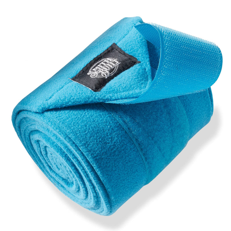 Equine Fleece Polo Wraps, Turquoise - (Set of 4) Horse Leg Bandages - BeesActive Australia