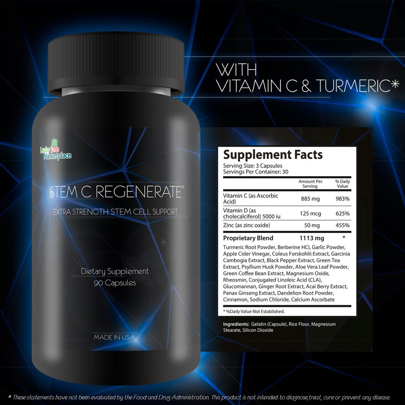 Stem C Regenerate - Natural Stem Cell Support - Help Support Boosted Natural Stem Cells, Aid Reduced Oxidation and Occasional Swelling - Best Stem Cell Supplements Self Proclaimed