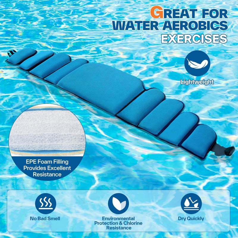 Sportneer Aqua Belt Water Aerobics Equipment: Swimming Belt Pool Exercise Equipment for Adults Aqua Float Belts with Adjustable Foam Blocks for Aquatic Fitness Training Low-Impact Workout Dark Blue Large