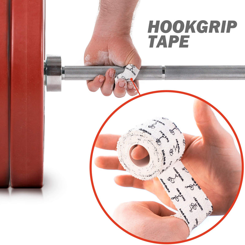 WARM BODY COLD MIND 1.85" Weightlifting Thumb Tape - Hook Grip Tape for Powerlifting, Cross Training, Gym Tape, Workout, Weight Lifting Tape, Athletic Finger Wrap (White 3 Rolls) 3 Rolls White - BeesActive Australia