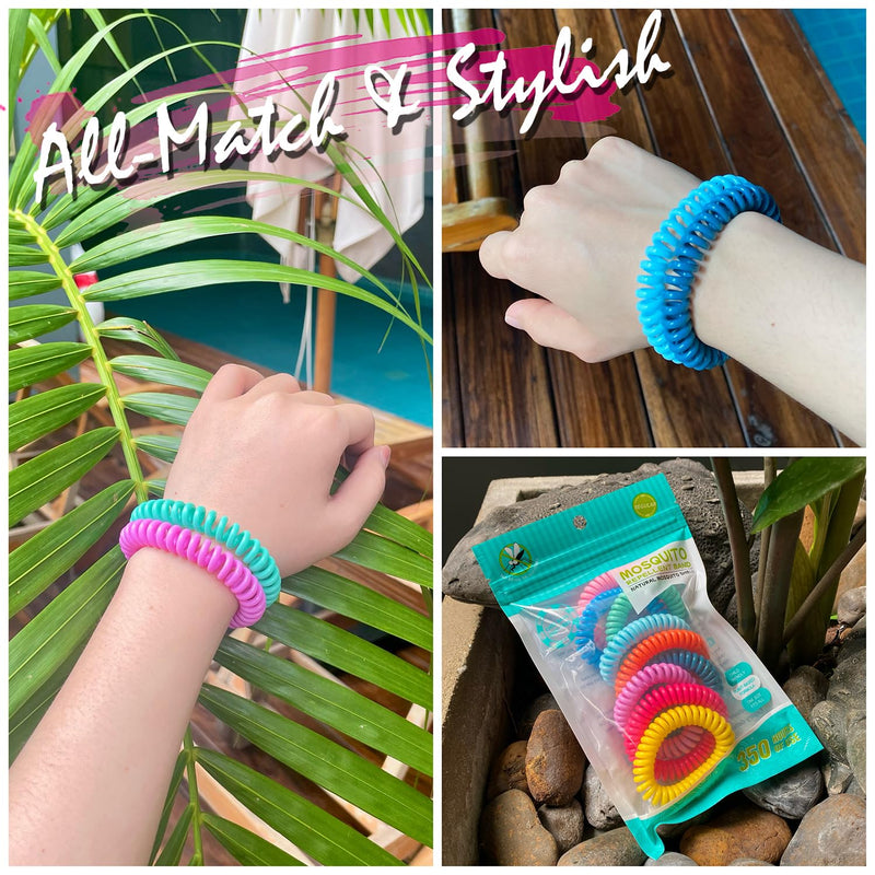 54 Pack Mosquito Repellent Bracelets, DEET-Free Insect & Bug Repellent Wrist Bands with 60 Pack Smile Mosquito Patches for Kids & Adults Outdoor Camping Fishing Traveling - BeesActive Australia
