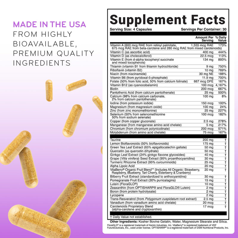 ScienceBased Health OcularProtect – Daily Multivitamin with Advanced Eye Health Support – 40+ Key Nutrients with Lutein, Zeaxanthin, Turmeric & Quercetin – Immune & Antioxidant Support