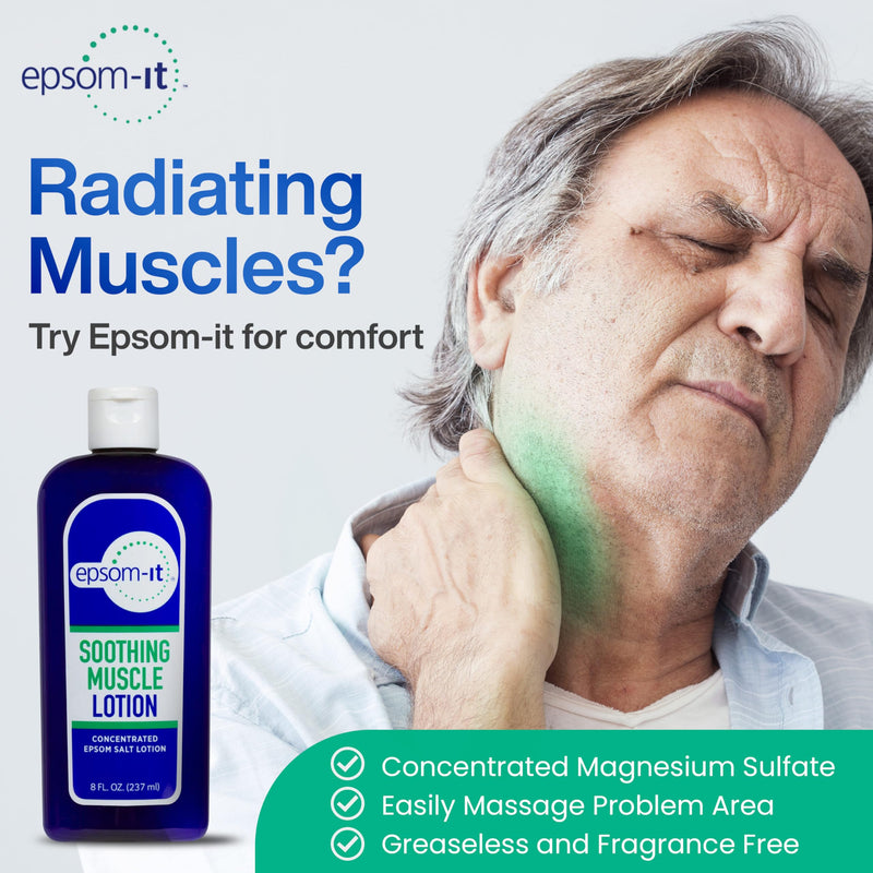 Epsom-It Soothing Muscle Magnesium Lotion – Epsom Salt Topical Cream with Arnica and Magnesium Sulfate - Designed for Muscle Stiffness, Leg Cramps, Feet, Knees and Achy Feet - 8.0 oz 8 Fl Oz (Pack of 1) - BeesActive Australia