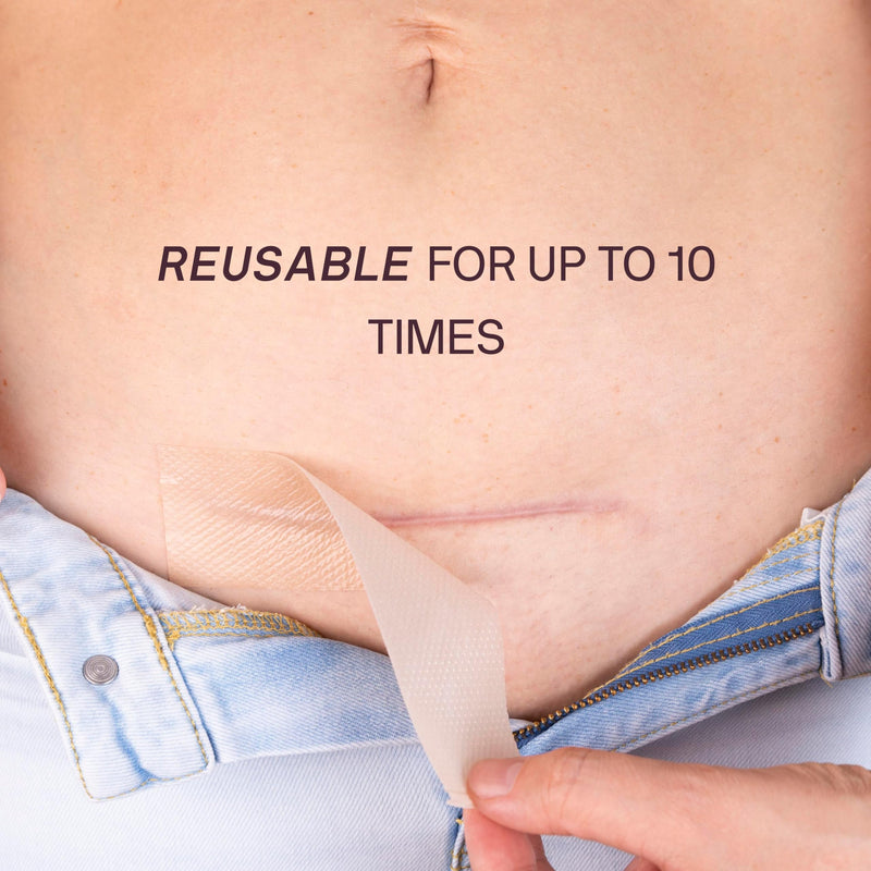 Dermaclara C-Section Scar Patch - Pregnancy Stretch Mark Prevention & Removal, C Section Cover Up Belly Scar Sheet, Maternity Skincare, Mom to Be Silicone Gel Pad, Reusable up to 30 Times - 1 Patch