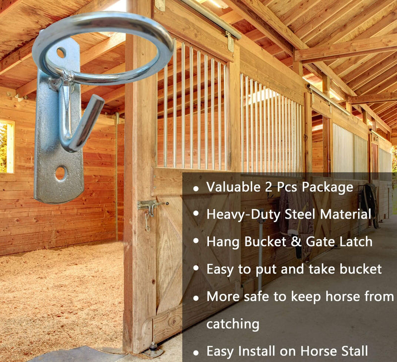 Horse Feed Bucket Hook,Water Bucket Holder Hanger for Horse Stall/Stable Supplies (2 PACK) 2 Pack - BeesActive Australia
