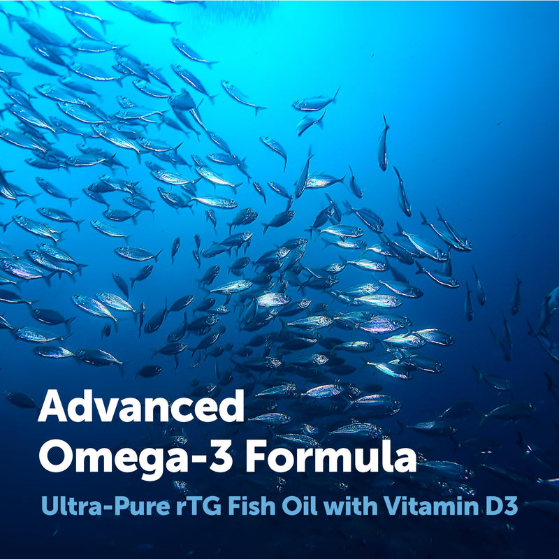 Micro Ingredients Supreme Omega-3 Fish Oil w/Ultra High EPA & DHA, Burpless Softgels | rTG Omega-3 with Vitamin D3 | Wild-Caught Cold Deep-Sea Fish | Lemon Flavor, Easy to Swallow, 120ct 120 Count (Pack of 1)