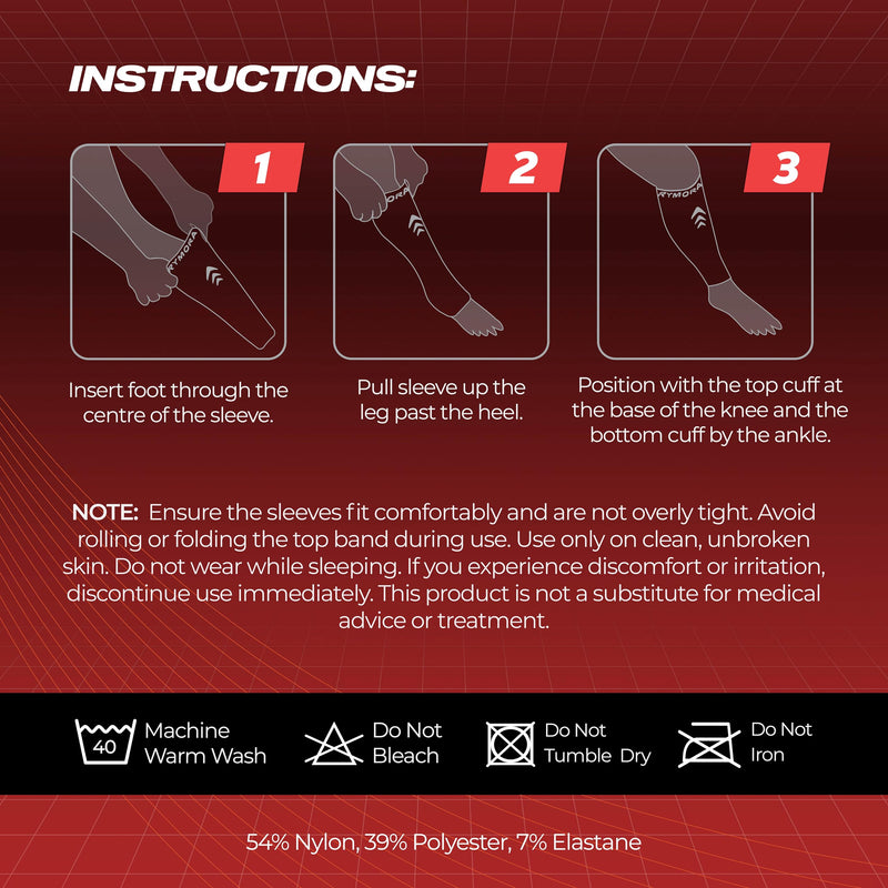 Rymora Calf Compression Sleeves Men Women - Leg Compression Sleeve Footless Socks - Shin Splint Relief Fitness Running Medium Black - BeesActive Australia