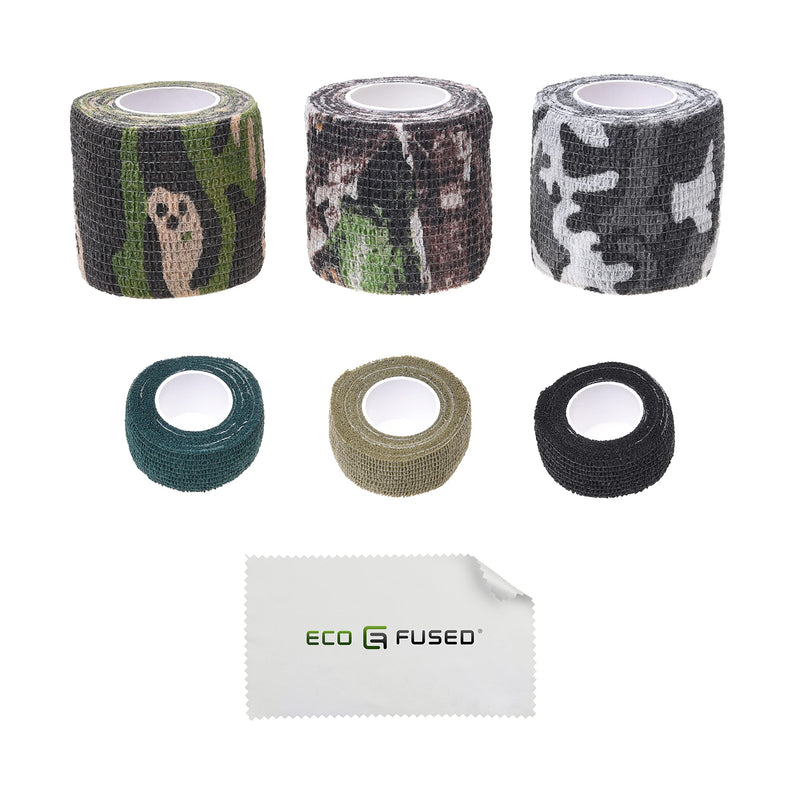 Eco-Fused Self-Adhering Bandage - Injury Wrap Tape for Pets, Dogs, Cats, Horses - Pack of 6 - Dog Bandages for Legs - Prevent Licking - Does not Stick to Hair - Elastic, Water Repellent, Breathable Real Camo for Pets