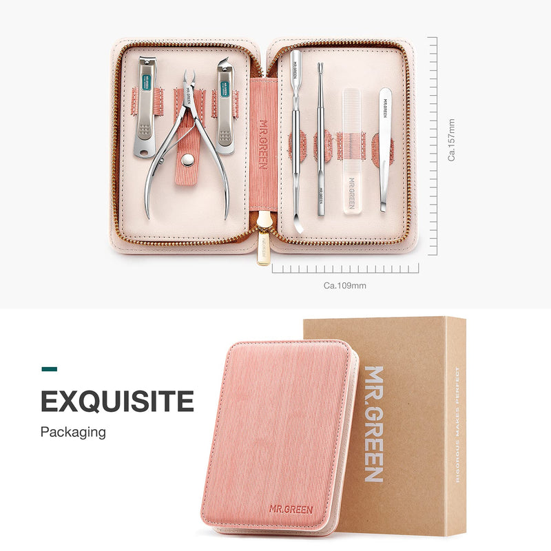 MR.GREEN 7in1 Manicure Sets Personal Care Tools Stainless Steel Professional Nail Clippers Pedicure Set Travel Case Kits (Mr-6032) Mr-6032 - BeesActive Australia