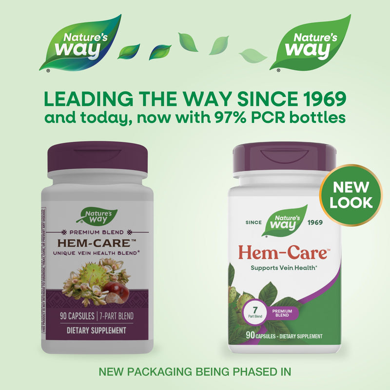 Nature's Way Premium Hem-Care, Vein Health Blend, 90 Capsules | Seven-Part Blend with Vitamins C & E, Choline, Calcium, Phosphorus and Horse Chestnut Extract for Vein Health*