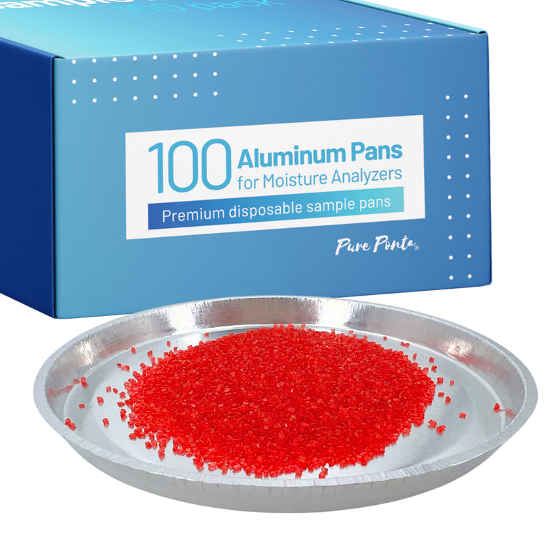 Aluminum Sample Pans for Moisture Analyzer (100 Pack) 90mm Round Lab Trays, Disposable Weighing Dishes, Foil Pan, Weight Scale Tray, Laboratory Balance Dish Plate, Moisture Tester Supplies, Pure Ponta