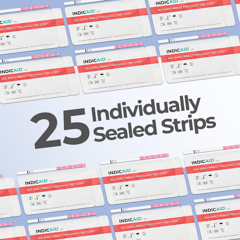 Stop Waiting | Early Detection Pregnancy Test Strips | High Sensitivity (10mIU/mL) to Test 6 Days Sooner | 25 Count Kit | Result in 3 Minutes | Over 99% Accuracy by INDICAID
