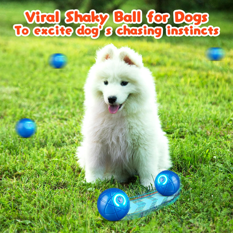 2PCS Shaky Ball Toy for Dogs, Shaking Dog Ball Toy, Bouncing Ball for Dogs, Automatic Moving Dog Toy Ball, Vibrating Ball for Dogs, Interactive Dog Ball for/Small/Medium/Large Dogs