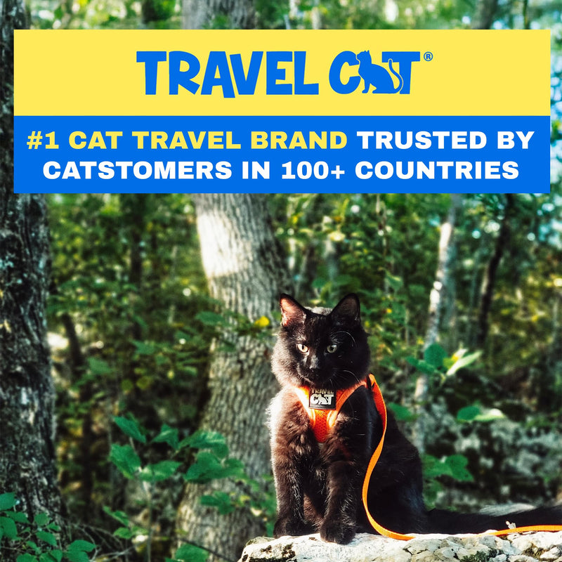 Travel Cat Harness and Leash Set - Adjustable Fit Mesh Cat Harness and Reflective Strap - Comfort Escape Proof Harness for Cats, Kitten for Outdoor Walking, Hiking (Medium, Orange) Medium - BeesActive Australia