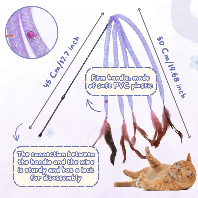 Interactive Cat Toys with 5 Feathered Ropes (2 PCS), Indoor Automatic Cat Toy for Cat, Promoting Exercise and Stress Reduction as Fun Cat Chase Toy. - BeesActive Australia