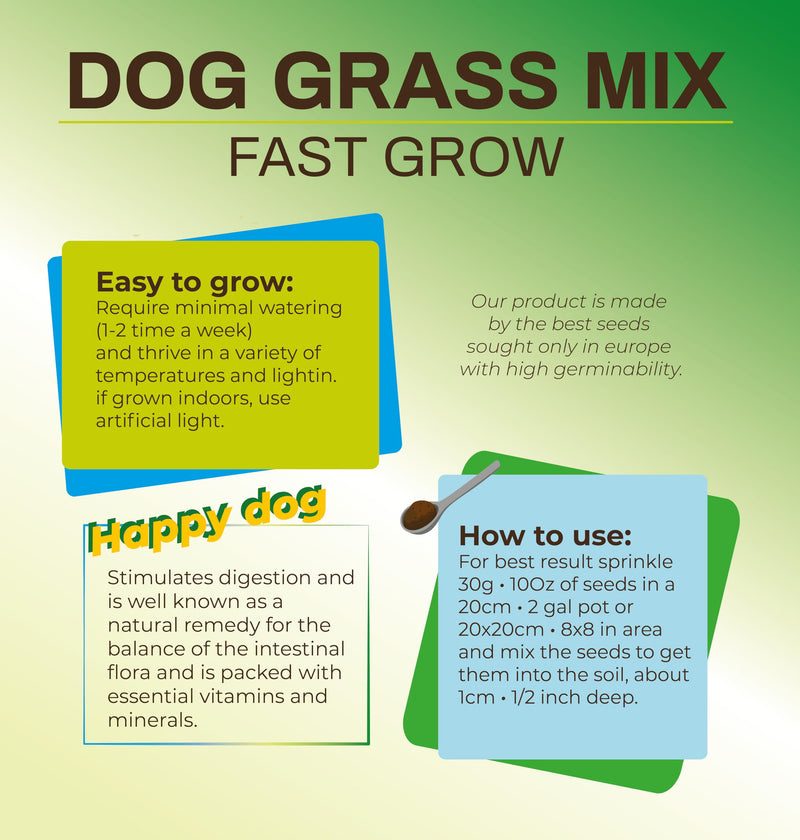 R&R SHOP - Grass Seed Mix for Dogs, Fast Growing for a Happy Dog, European Seeds (150gr)