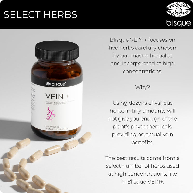 Blisque - Natural Leg Vein Support Supplement for Varicose and Spider Veins | Boosts Oxygen, Enhances Blood Flow and Circulation for Legs | Doctor-Approved | with Horse Chestnut | 90 Capsules - BeesActive Australia