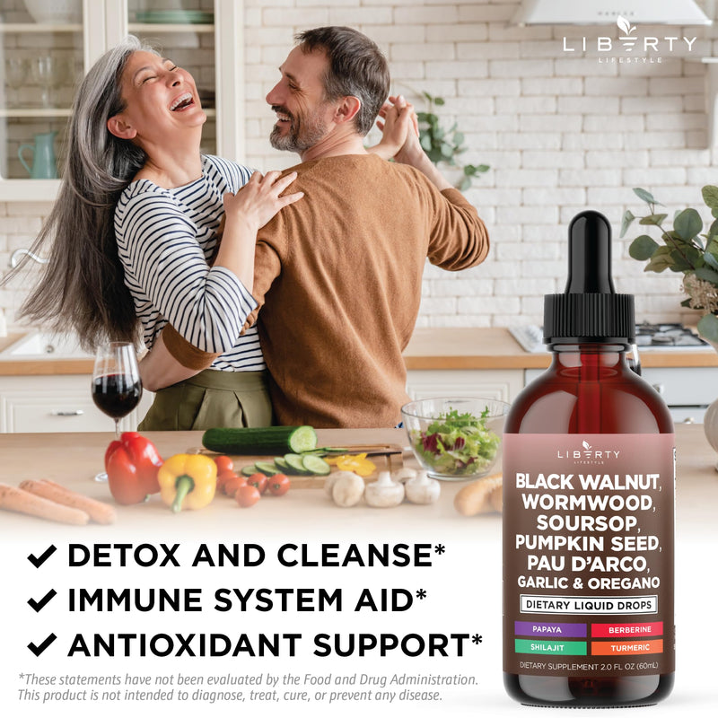Defend Wormwood Black Walnut Cleanse for Humans Drops Liquid Soursop Garlic Pumpkin Seed PAU D'Arco Oil of Oregano Turmeric Berberine Neem Extract Hull Bark Tincture - 4 OZ 4 Fl. Oz (Pack of 2) - BeesActive Australia