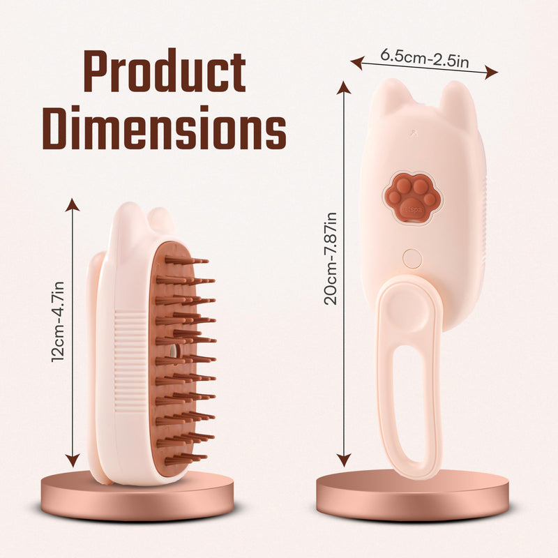 Cat Steam Brush - 2024 New Rechargeable 3-in-1 Hair Comb Self-Cleaning Pet Grooming Tool for Long and Short Hair Cats and Dogs, with Steamy Massage Shedding Relief - BeesActive Australia