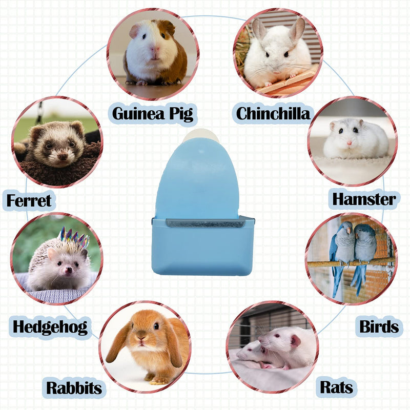 kathson Food and Water Bowl Cage Feeder for Rabbits Dish Feeder Removable Hanging Spill Proof Anti Bite for Rabbit, Guinea Pig, Chinchilla, Hamster, Ferret (Blue) Blue - BeesActive Australia