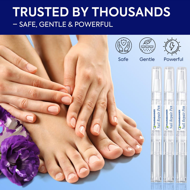 Nail Fungus Treatment Extra Strength: 25% Undecylenic Acid Formula - Toenail Fungus Treatment Kit with 5 Pens & Nail File for Ingrown Nails, Discoloration & Brittle Nails 0.1 Fl Oz (Pack of 5)