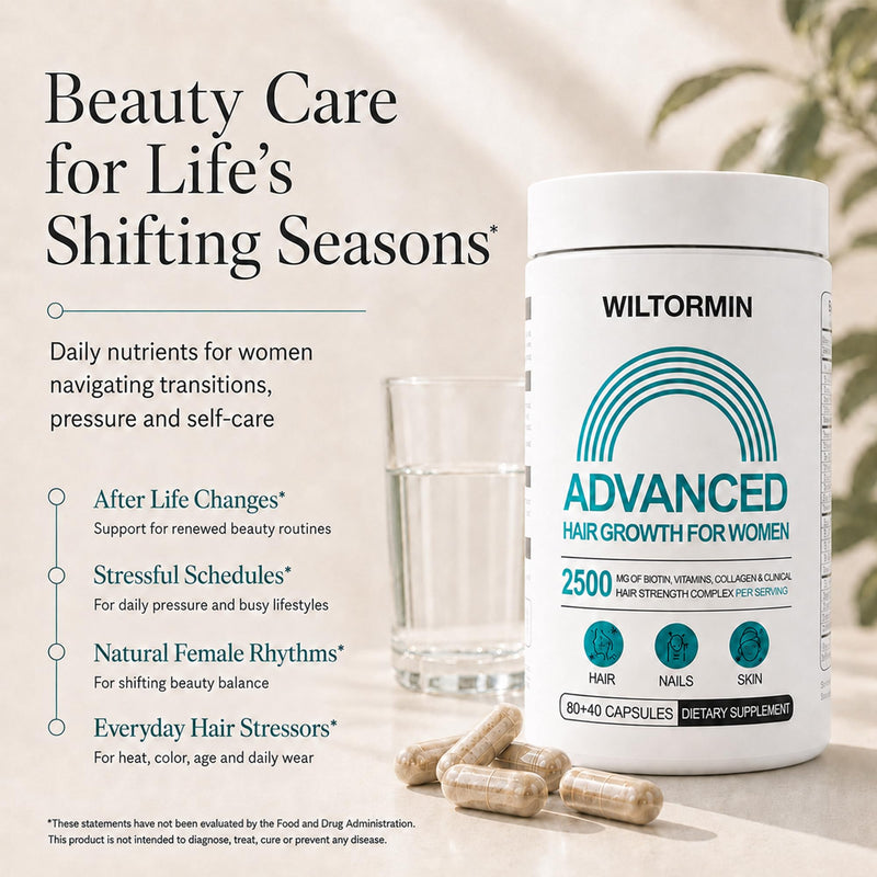 Hair Growth Supplements for Visibly Fuller, Thicker Hair and Supports Scalp | Clinically Tested for Women Ages 30 and Up, with 5,000mcg Biotin, Vitamins, Collagen & Arjuna, Stronger Hair, Skin & Nails