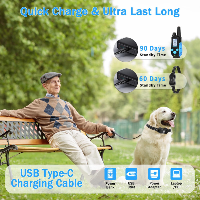 Dog Training Collar with Remote 3300Ft, Dog Shock Collar with Remote Control, 3 Training Modes, IPX7 Waterproof Rechargeable E-Collar Fit for Large Mid Small Dog - BeesActive Australia