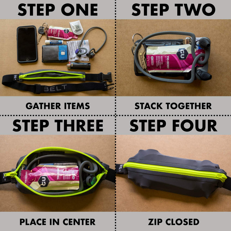 SPIbelt Running Belt for Women Men, Phone Holder for Running, Running Fanny Pack, Holder for Phone, Running Waist Pack, Adjustable Waist, [Fits All Phones]. Black with Black Zipper - BeesActive Australia