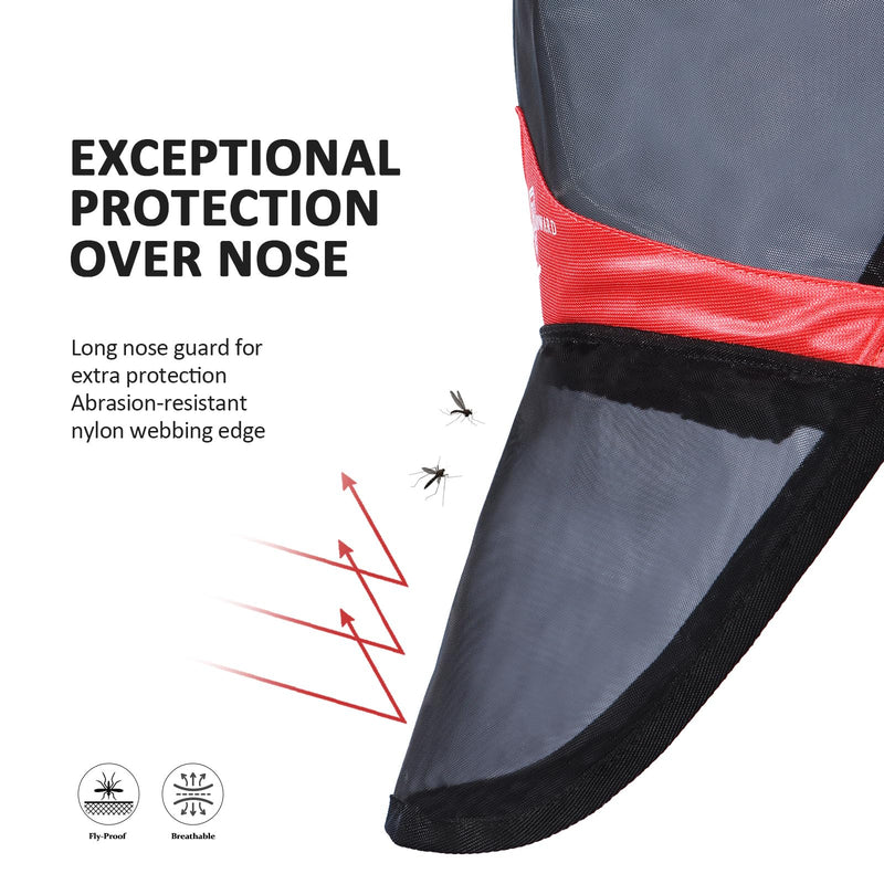 Harrison Howard Pro Luminous Horse Full Face Fly Mask Large Eye Space Long Nose with Ears UV Protection for Horse Coral Orange L - BeesActive Australia