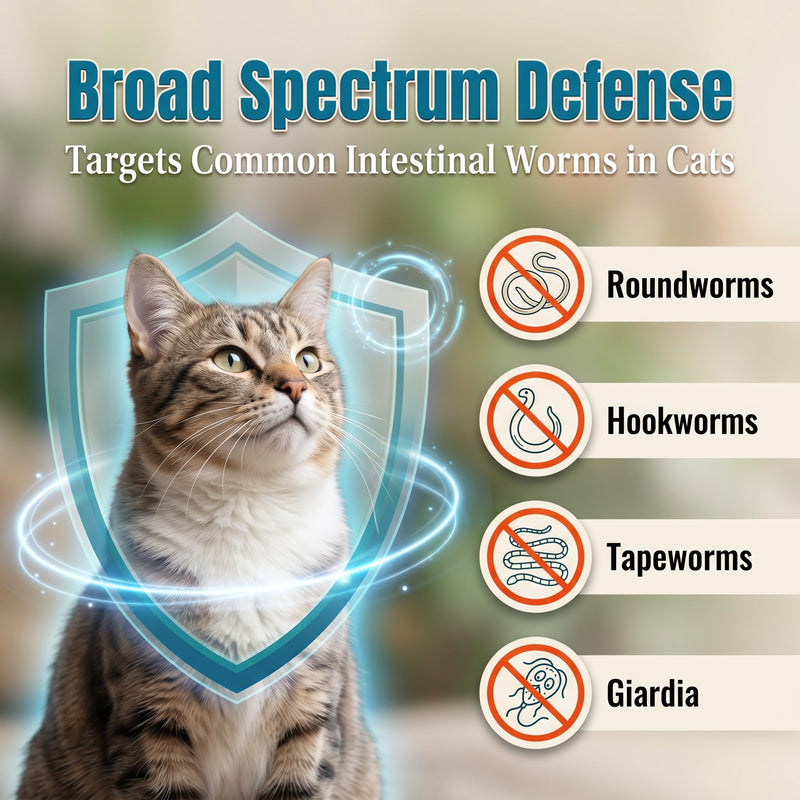 (praziquantel/pyrantel pamoate) Broad Spectrum Dewormer Powder for Cat & Kitten, Tapeworms, Roundworms & Hookworms, 100g