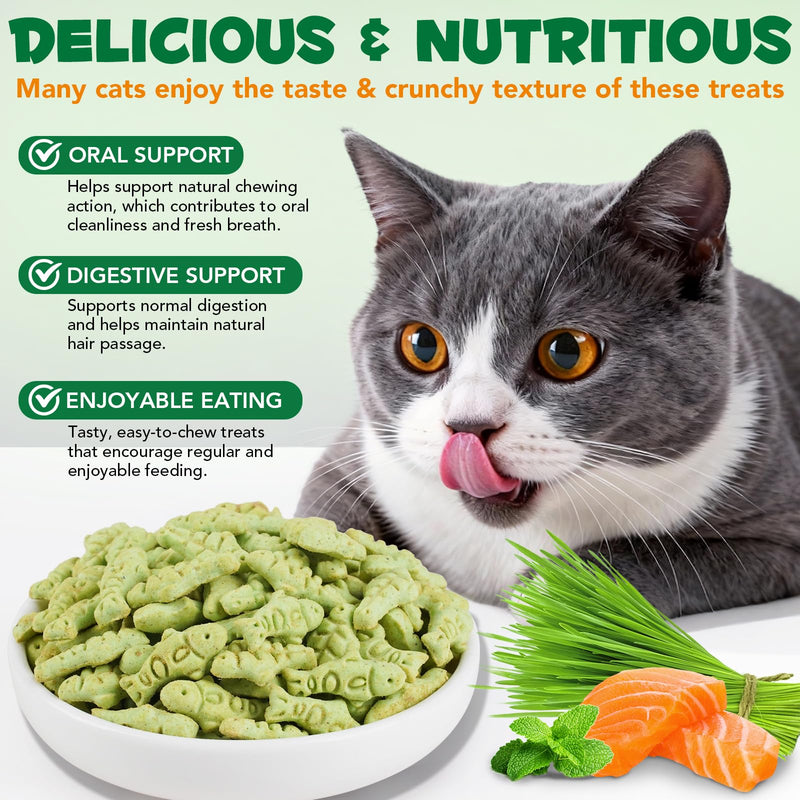 Cat Grass Treats,Cat Treats for Indoor Hairball Control,Delicious Kitten Grass Teething Stick for Hairball Remove and Teeth Cleaning,Catnip Flavour