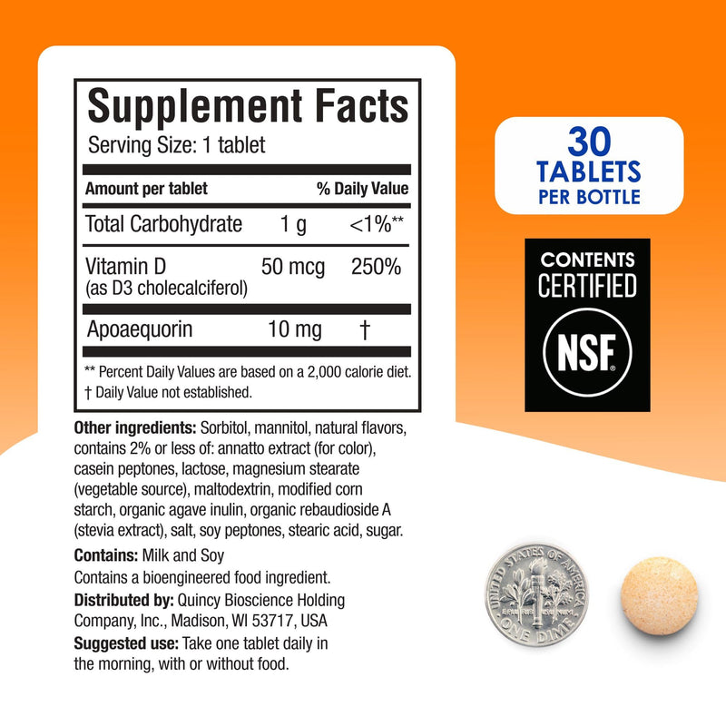 Prevagen Regular Strength Orange Chewables, 7-Day Pill Minder, 1-Pack | For Your Brain, 1 Month Supply, 10mg Apoaequorin, 50mcg Vitamin D3, 30 Tablets per Bottle