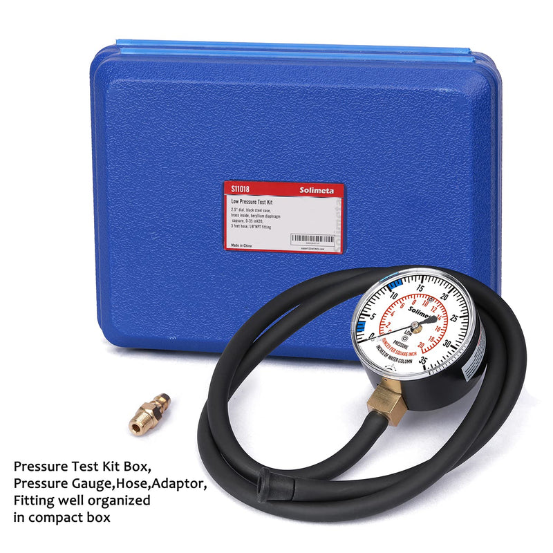 Solimeta Natural Gas or LP Gas Manifold Pressure Test Kit, LP Gas Pressure Tester, Natural Gas Meter, 0-35" W.C - BeesActive Australia