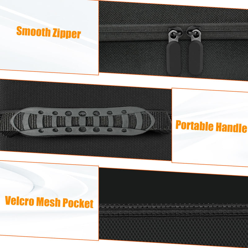 EVA Hard Shell Travel Case for Smart Nebulizers & Asthma Inhalers - Portable Carrying Organizer with Mesh Top Compartment for Masks, Cables, Adult Breathing Device Accessories (Case Only) Black - BeesActive Australia