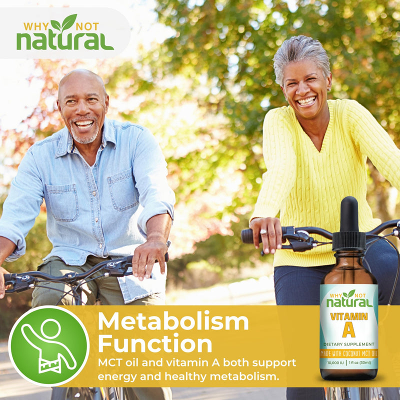 Why Not Natural Vitamin A Drops 10000 IU - Liquid retinyl Palmitate with Coconut MCT Oil, Vegan VIT A Supplement for Skin - 1 oz sublingual Tincture - BeesActive Australia