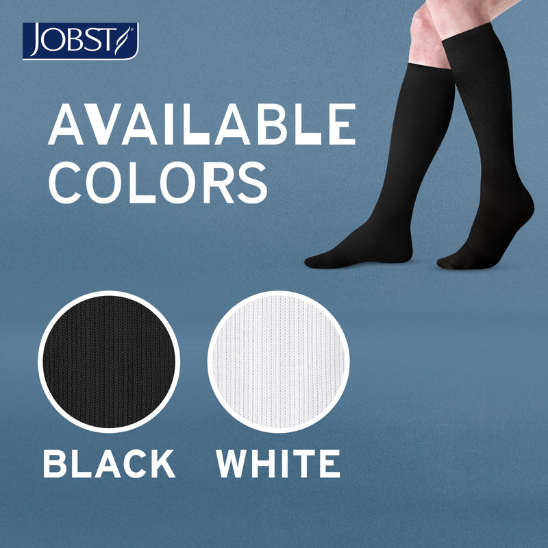 JOBST ACTIVA Athletic 8-15 mmHg Compression Socks Knee High, Closed Toe Black Large
