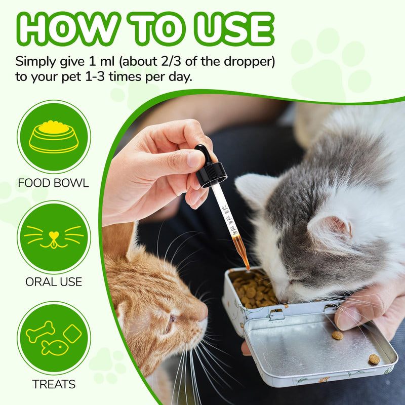 Constipation Relief for Cat Supplement - Promotes Regular Bowel Movement, Cat Laxative Constipation Relief, Improves Gut Health & Immunity with 6 Active Probiotics for Healthy Digestion - 60ML 1Pcs Green