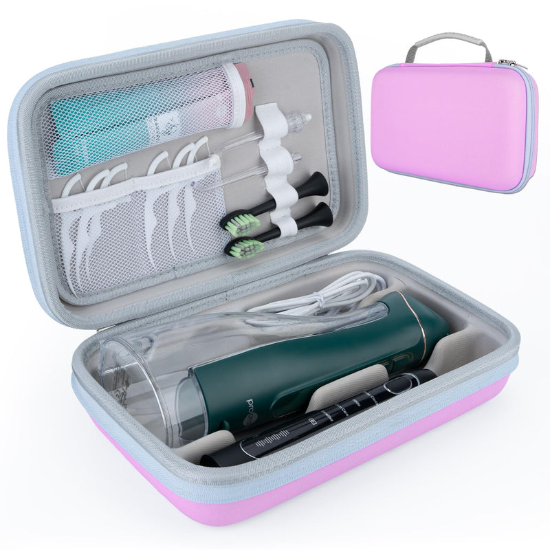 SMYV Water Flosser Travel Case, Portable Dental Oral Irrigator Travel Organizer, Hard Eva Storage Bag for Flosser, Electric Toothbrush, Toothpaset and Irrigator Accessories (Case Only) - Pink - BeesActive Australia
