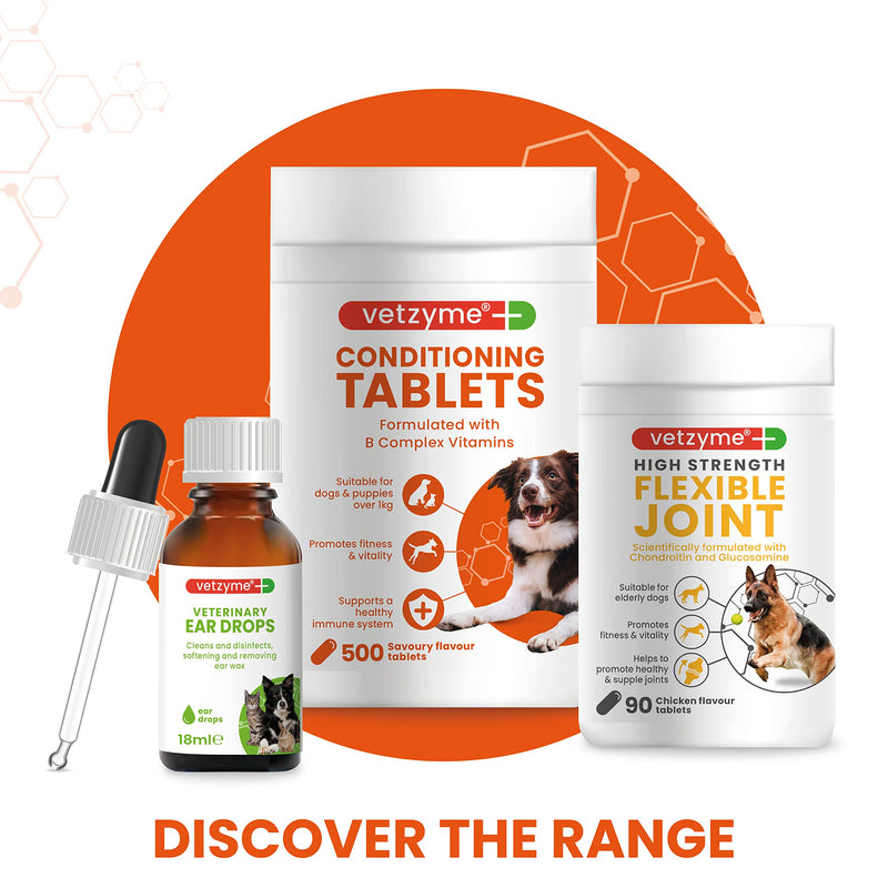 Vetzyme Once A Day Conditioning Tablets for Dogs (240 Tablets) - With B Complex Vitamins to Promote Fitness and Support a Healthy Immune System 240 Tablets