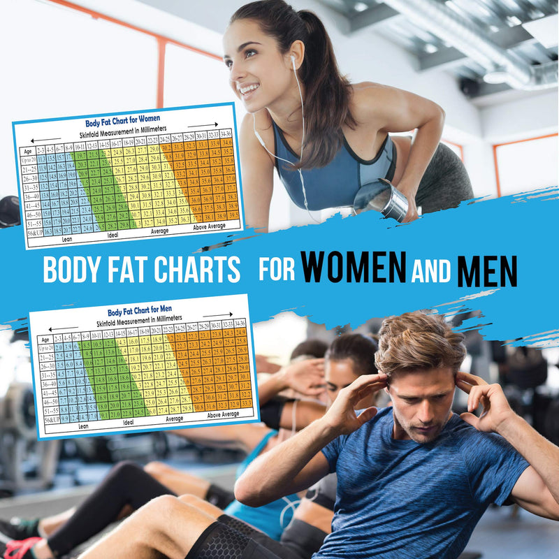 Basic Body Health Tools - Fat Caliper Plus Body Tape Measure - Check Your Fat Percentage and Body Measurements At Home without Anyone's Help - Body Fat Charts and Instructions Included - BeesActive Australia