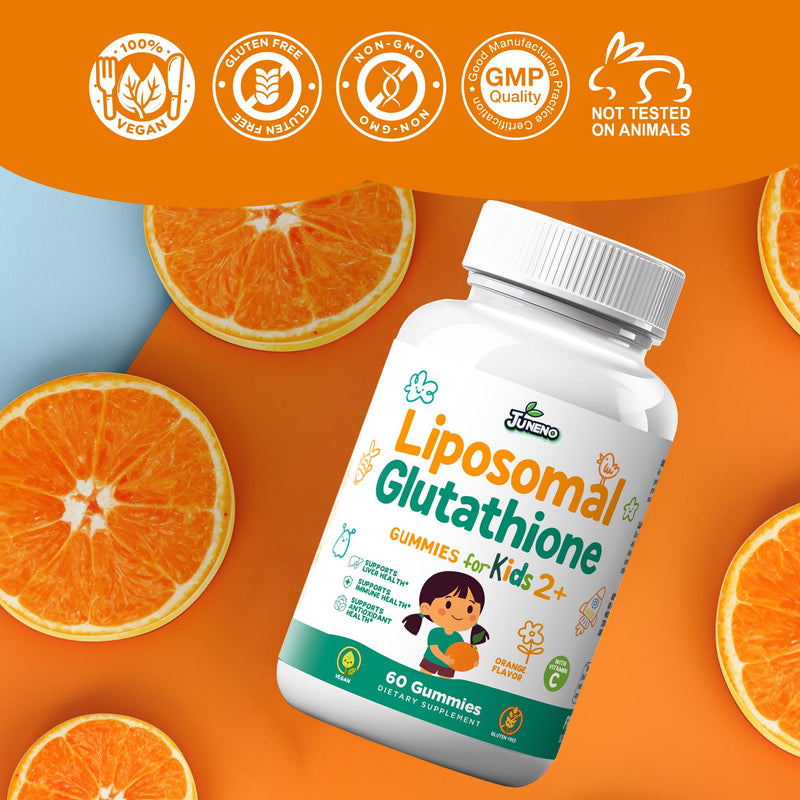 Liposomal Glutathione Gummies for Kids, Vitamin C Immune Support | Supports Antioxidant Protection & Daily Wellness, Liposomal Glutathione, Vitamin C, Sugar-Free, Vegan, Non-GMO 60 Count (Pack of 1)