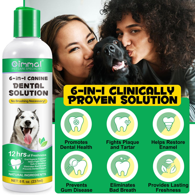 Dental Formula Water Additive for Dogs, Dog Oral Care Mouthwash, Dog Teeth Cleaning, Oral Hygiene Support, Fight Tartar, Clean Teeth, Fresh Breath, No Brushing Necessary (fluids 237ml) Fluids 237ml 118.5 ml (Pack of 2)