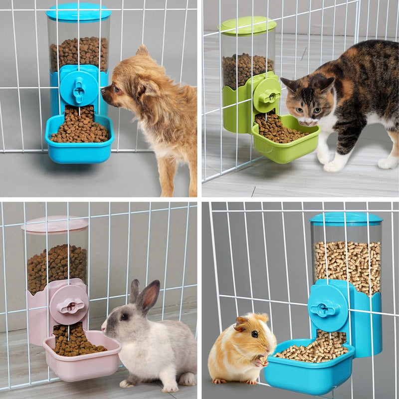 Vannon Small Animal Hanging Automatic Food Dispenser, 35oz Gravity Pet Feeder for Cage, Food Bowl for Rabbit Puppy Cat Ferret Guinea Pig Chinchilla (Blue) Blue - BeesActive Australia