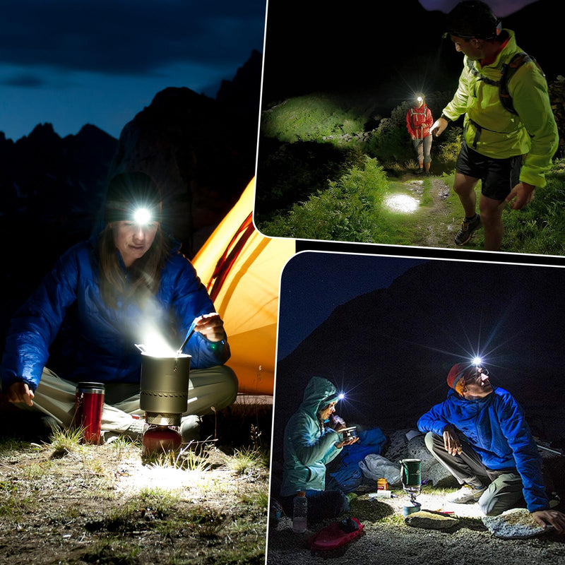 LED Headlamp Rechargeable 2Pack, 99000 Lumens Bright Head Lamp, 90° Adjustable Head Lights for Forehead with 3 Modes, Long Runtime & Waterproof Headlamps for Adults Camping Hiking 2