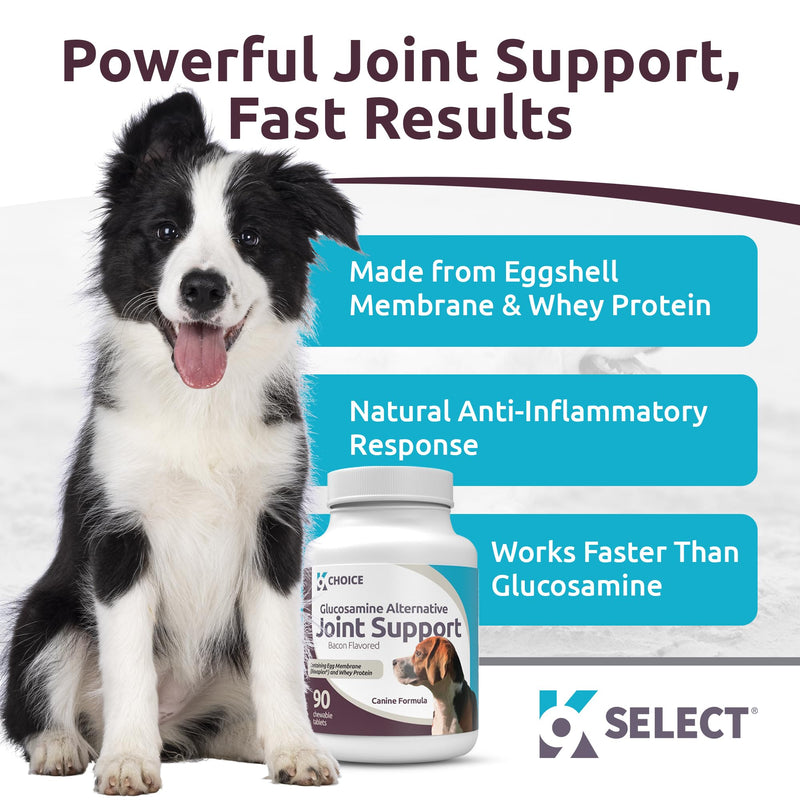 K9 Select Joint Support for Dogs with BiovaPlex - Glucosamine Alternative - 90 Chewable Tablets - Dog Joint Supplement For Mobility & Flexibilty - Hip & Joint
